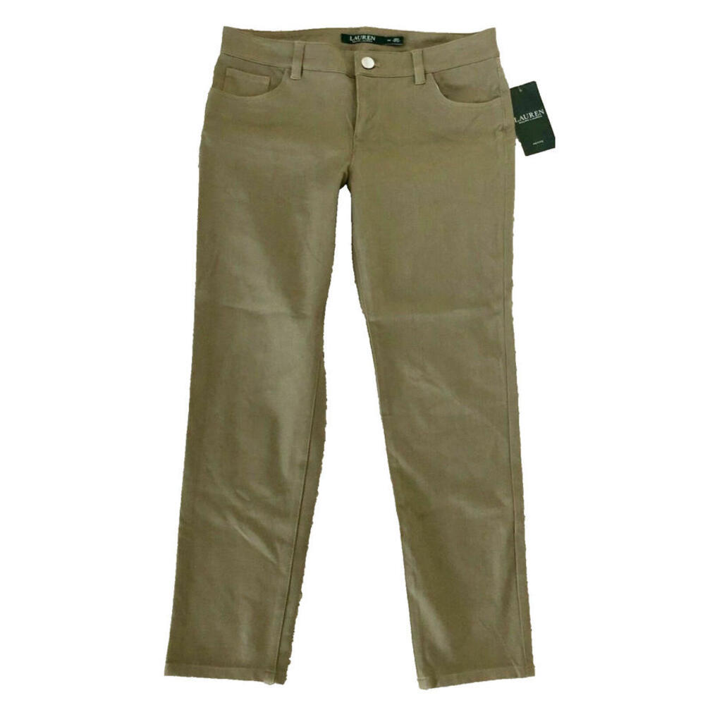 NWT Ralph Lauren Cobra Tan Cropped Length Cotton Blend Casual Pants Crop 4